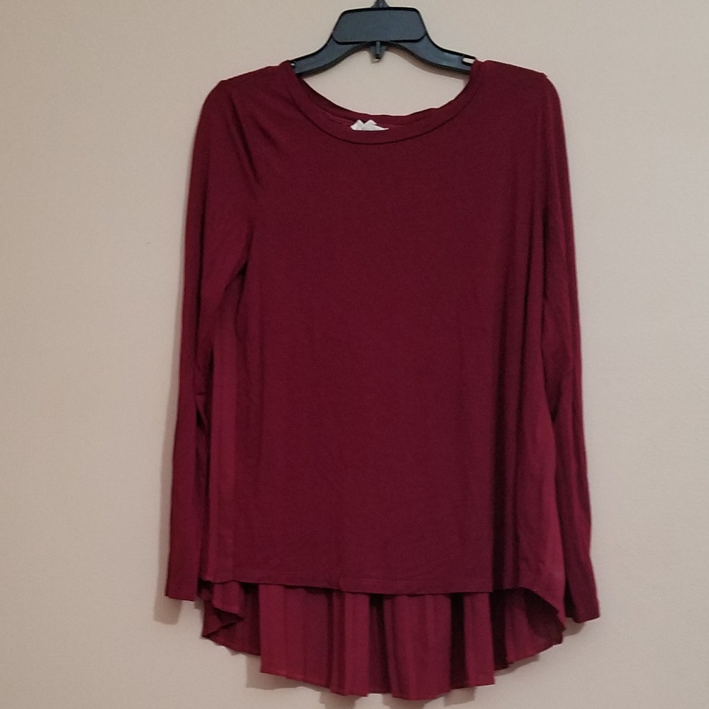 Burgundy Long Sleeve Top